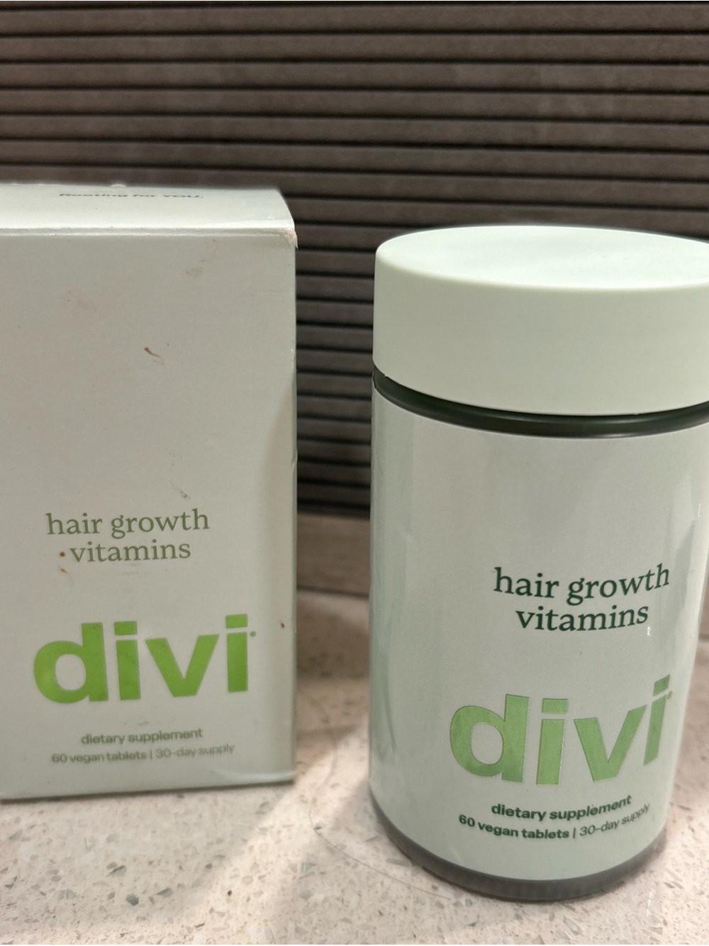 Hair Growth Vitamins - White & Light Green Bottle